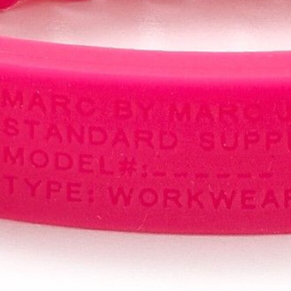 Marc by Marc Jacobs HOT PINK Braided Silicone Rubber Bracelet NWT - Picture 2 of 3
